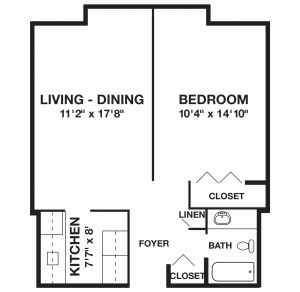 One Bedroom Floor Plan